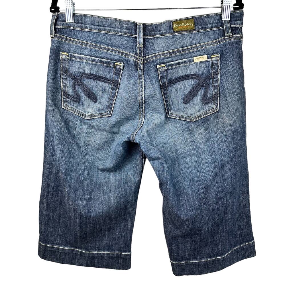 David Kahn Jeanswear Bermuda Shorts Womens SZ 30 Mid Rise Denim Long Casual Y2K